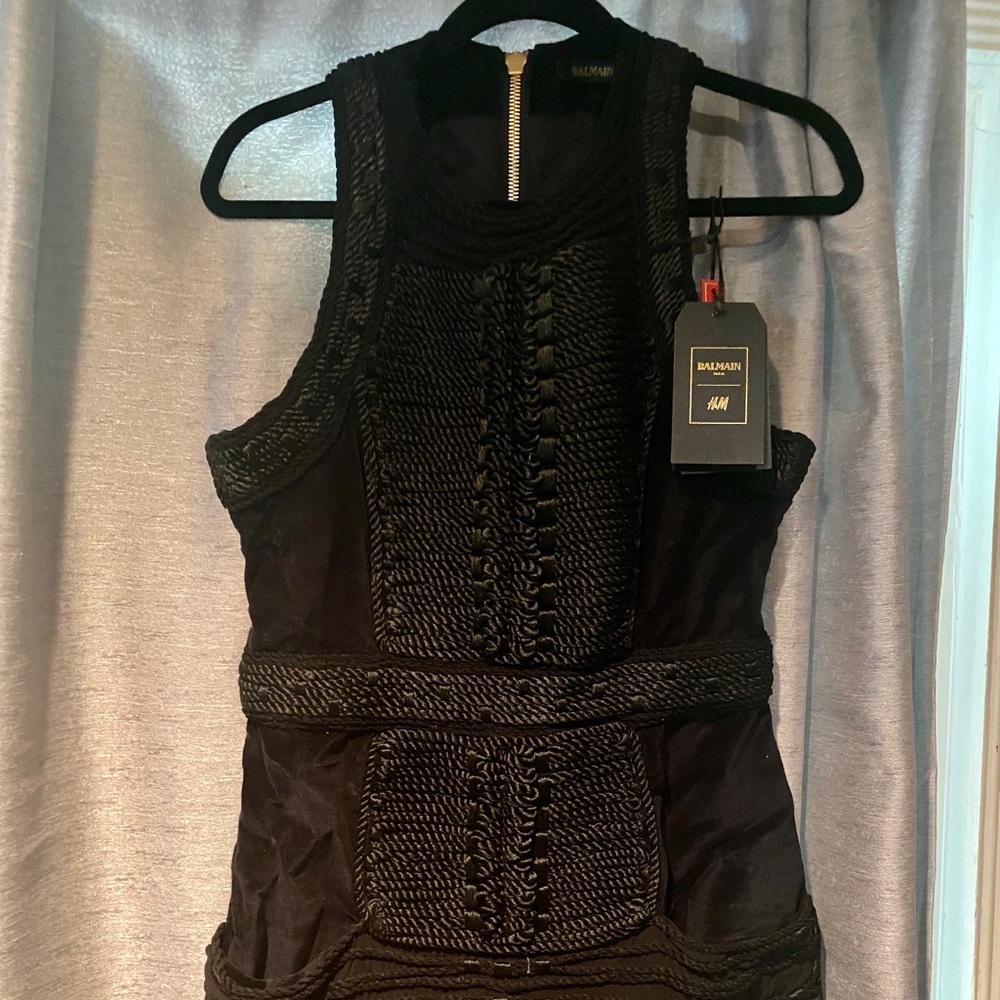 Balmain x H&M velvet rope dress